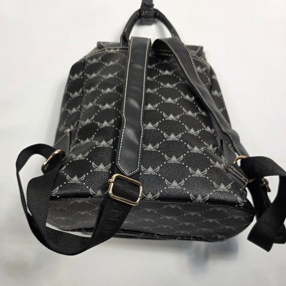 Wendy Keen Drawstring Backpack 🛡️ Dark Goth Biker Monogram Vegan Leather - Picture 4 of 16